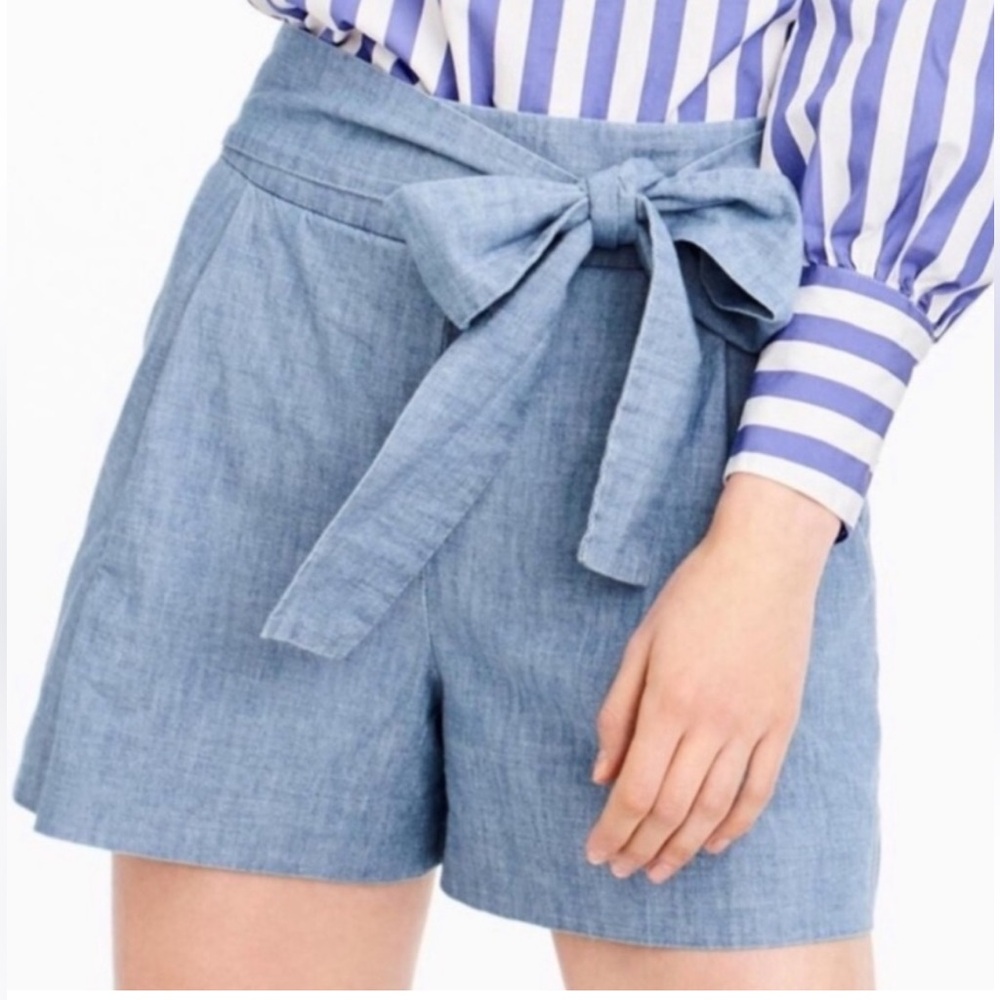 J. Crew Chambray Tie Waist shorts size 2